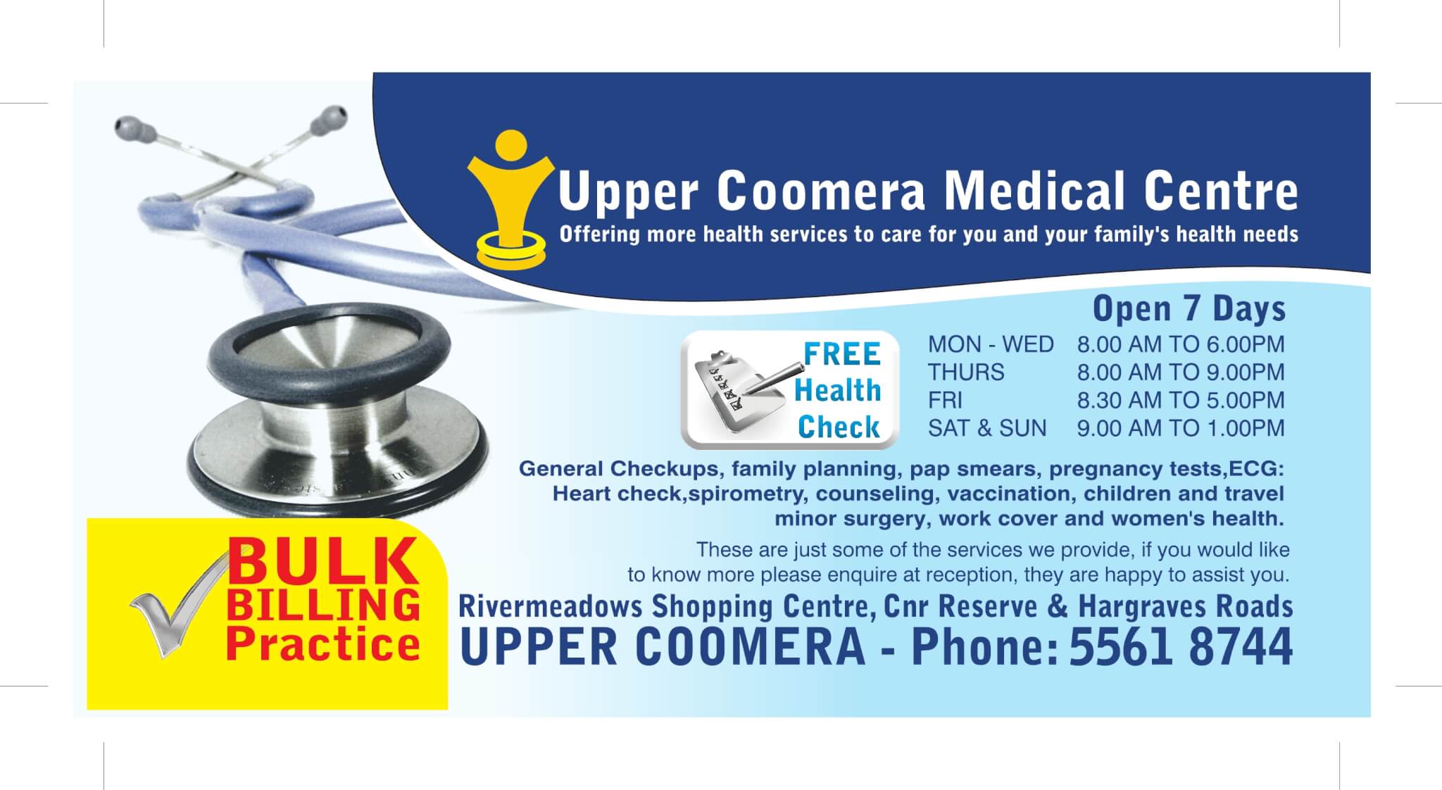 coomera medical advertising flyer
