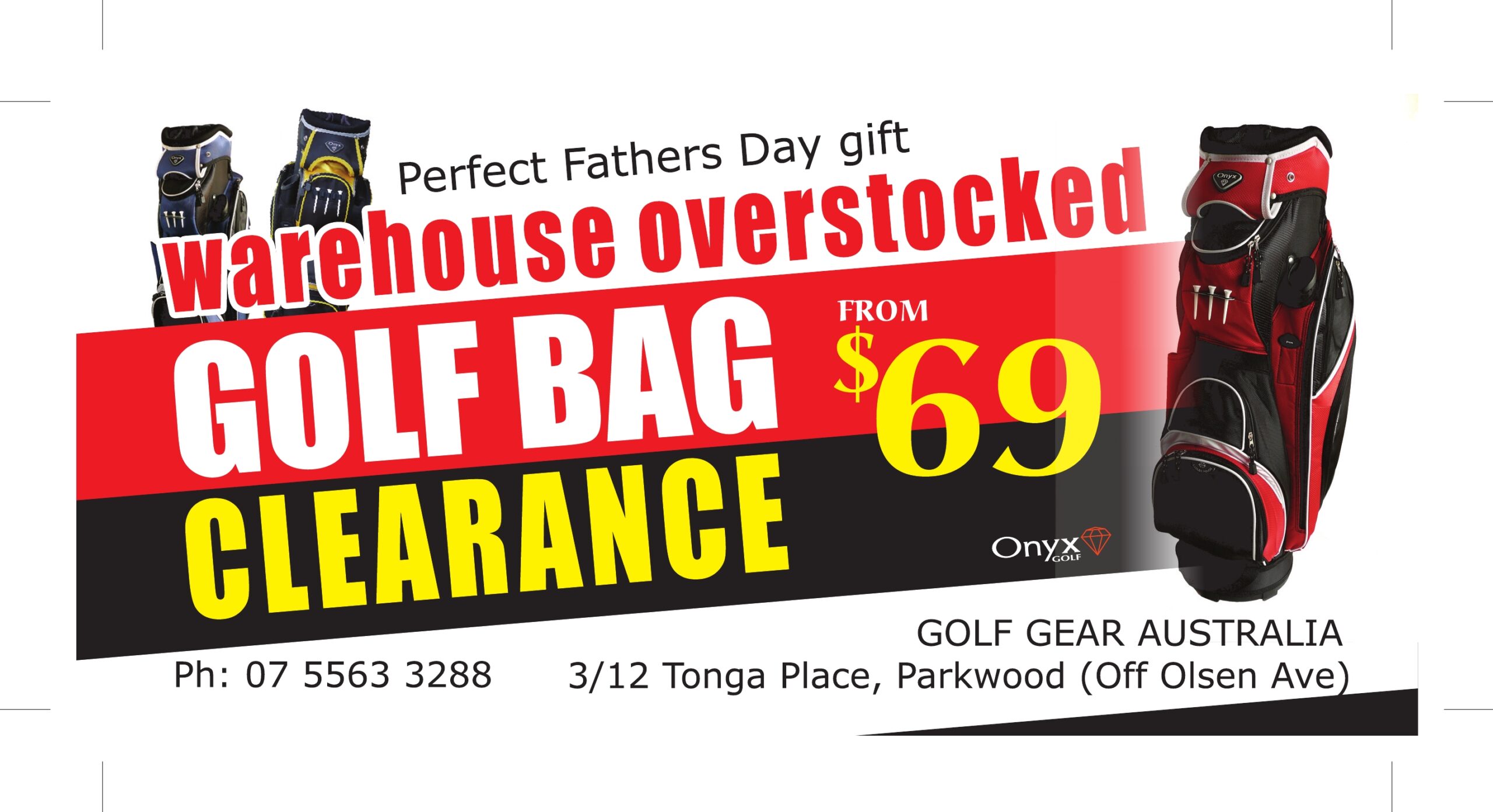 golf gear advertising flyer